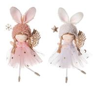 OSOLADY 2pcs Christmas Tree Ornaments Angel Doll Pendant Hanging Decorations with Gauze Skirt Made of Chemical and Ductile Fabric for Wall Or Door to Create A Lovely Christmas Atmosphere