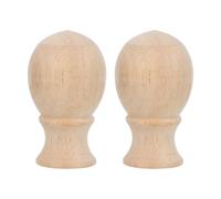OSOLADY 2pcs Decorative Lamp Finials - 3/8" Thread Screw-On Knob for Lamp Harp and Shade - Wooden Lampshade Topper for Table and Floor Lighting Fixtures