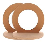 OSOLADY 2pcs DIY Unpainted Round Mirrors Craft Wooden Mirror Wooden Acrylic Material Unfinished Style Beautiful Appearance Kindergarten Early Education Creative Projects