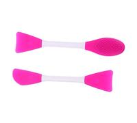 OSOLADY 2pcs Double-head Silicone Face Mask Brush Set with Mud Mask Applicator and Facial Massager Portable Skincare Beauty Tool for DIY Application and Home Facial Care