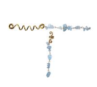 OSOLADY 2pcs Dreadlock Braiding Accessories Hair Spiral Rings with Sea Blue Stone Beads Long and Short Hair Braids Decorations for Women’s Ethnic Braid Hairstyles