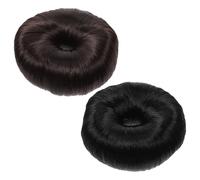 OSOLADY 2pcs Elastic Hair Ties Hair Bun Shaper Easy to Use Add Volume and Fullness Assorted Colour