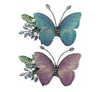 OSOLADY 2pcs Embroidered Butterfly Hair Clips High-End Duckbill Barrettes for Women and Girls Non-Slip Design for Secure Hold Elegant Hair Accessories