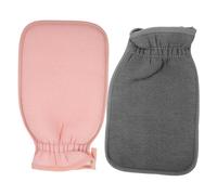 OSOLADY 2pcs Exfoliating Bath Gloves for Adults Deep Cleansing Shower Mittens Soft Dual-sided Scrubber Towels for Dead Skin Removal Comfortable and Lightweight Design Grey
