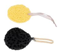 OSOLADY 2pcs Exfoliating Bath Sponge Ball Greek Seaweed Honeycomb Body Scrubber for Baby Bathing Soft and Gentle on Skin Hanging Loops