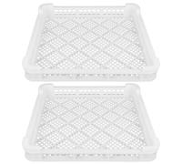 OSOLADY 2pcs Food Dehydrator Tray: Perforated Ventilated Drying Rack - Washable Reusable Mesh Design for Herbs Chili & Fruit Drying in Commercial Kitchens 14.37x13.78in