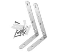 OSOLADY 2Pcs Furniture Angle Brackets Furniture Wall Anchor Stainless Steel Safe for Long-Term Use Lightweight Design Silver Bookcase Wall Fixing for Young