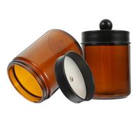 OSOLADY 2pcs Glass Storage Canisters with Stainless Steel Lid and Bamboo Sealed Cover, Flat Bottom Jars for Moisture Prevention and Preservation of Grains and Flour, for Desktop Use