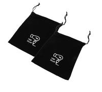 OSOLADY 2Pcs Hair Dryer Drawstring Storage Bags Dustproof Soft Velvet Organizer Pouches for Home Hotel Dormitory Multifunctional Object Holder Black