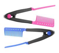 OSOLADY 2pcs Hairdressing Comb Hair Styling Comb Hair Straightening Plastic Portable DIY Tool Assorted Colour for Salon and Home Use