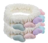 OSOLADY 2pcs Heart-shaped Washing Hair Bands Cloth Scrunchies with Adjustable Elastic Design, Convenient to Put and Take, for Face Cleaning and Shower Time