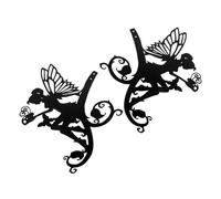 OSOLADY 2pcs Iron Flower Fairy Decoration Garden Decor for Outdoor for Garden Park and Adornments Made of Iron Material