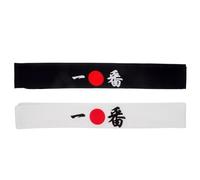 OSOLADY 2pcs Japanese Cotton Headbands for Karate and Chef Use, Sweat-Wicking and Adjustable for Adults
