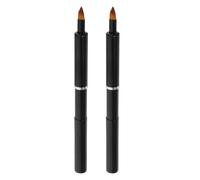 OSOLADY 2Pcs Lipstick Brush Lip Gloss Brush Portable Aluminum Lip Applicators Safe for Skin Black Makeup Tool for Outdoor Travel