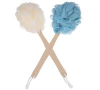 OSOLADY 2pcs Long Handle Bath Flowers Back Scrubber Brushes for Shower Exfoliating Skin Sturdy Bathing Tools for Easy Cleaning Reach Areas Home Necessities