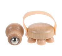 OSOLADY 2pcs Manual Roller Massager Tool - Wooden Hand Held Massager for Neck Face Arms Finger - Rolling Tool for Muscle Relief Self-Massage Travel Office Home