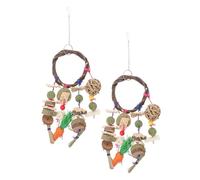 OSOLADY 2Pcs Natural Hanging Rabbit Chew for Teeth Grinding Chinchilla Hamster Cage Accessories for Small Pets Boredom Relief and