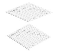 OSOLADY 2pcs Plastic Patchwork Quilting Rulers Fabric Measurement Ruler DIY Drawing Tool Design, Easy to Use and Portable for Sewing and Craft Projects