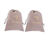 OSOLADY 2pcs Portable Drawstring Hair Dryer Bag Lightweight Travel Storage Pouch for Hair Tools Jewelry Skincare Versatile Organizer for Home Hotel Use Grey