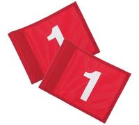 OSOLADY 2pcs Red Nylon Golfing Flags Training Aid and Reference Object for Practicing Golf Putting Wear-resistant Golf Pin Flags for Training Sessions and Backyard Practice