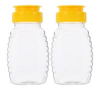OSOLADY 2pcs Refillable Honey Containers 108ml Each with Flip Lid Caps, Easy to Clean Squeeze Honey Bottles for Precise Control and Kitchen Use