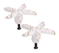 OSOLADY 2pcs Sea Star Knobs White Iron Cabinet Door Handles Retro Mediterranean Style Practical Drawer Pulls for Ocean Theme Home Decoration