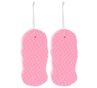 OSOLADY 2pcs Soft PVA Bath Sponges Skin-Friendly Cleansing Back Scrubbers for Gentle Bathing and Daily Use Lightweight Portable Bath Supplies in Cherry Blossom Pink