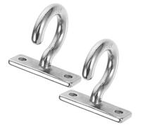 OSOLADY 2pcs Stainless Steel Screw-in Hooks with Strong Load Capacity and Versatile Design, Flat Question Mark Shape for Hanging Decorations and Wardrobes in Garden Or Outdoor Use