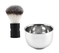 OSOLADY 2pcs Stainless Steel Shaving Mug and Shaving Brush for Men Grooming Kit for Includes Brush and Bowl and Original Colors