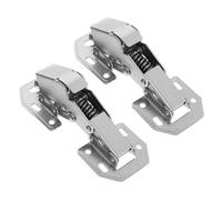 OSOLADY 2pcs Stainless Steel Thickened Frog Hinges Spring Buffer Design Silent Operation Silver Cabinet Door Hinges for Cupboards Doors DIY Project Home Use