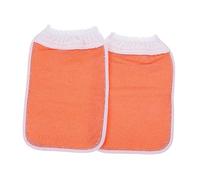 OSOLADY 2pcs Thick Plant Fiber Bathing Towels Bathing Gloves Coarse Grit Orange Body Scrubbers for Shower and Back Exfoliating