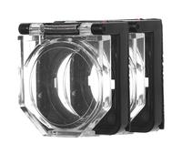 OSOLADY 2pcs Transparent Push Button Shield Cover with Spring Mechanism Self-adhesive Round Switch Protector for Industrial Dust Resistance and Emergency Stop Safety