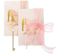 OSOLADY 2pcs Wedding Vow Books Marriage Vow Cards Delicate Paper Brochures with Pretty Ribbon Lines Not Easy to Damage for Wedding Party Random Color Assorted style