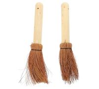 OSOLADY 2pcs Wooden Dish Cleaning Brushes for Kitchen with Long Handle, Effective for Cleaning Pots and Vegetables, for Home and Restaurant Use, Brown Colour