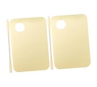 OSOLADY 2set Portable Makeup Palette Cosmetic Foundation Plate Mixing Acrylic Palette Spatula for Makeup Artist Tool and Nail Coloring Tool