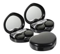 OSOLADY 3 Sets Contact Lens Cases with Mirror Compact Pp Storage Box for Left Right Eyes, Leakproof Travel Lens Organizer