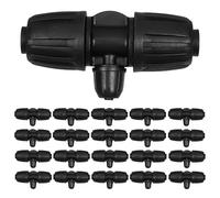 OSOLADY 30pcs Drip Irrigation 3 Way Tee Adapter Fittings - Quick Connect Reducer Lock Nuts for 1/2 Inch to 1/4 Inch Tubing Garden Lawn Drip Watering System