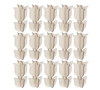 OSOLADY 30pcs Spring Decoration Unfinished Wood Tulips Sign Easter Table Centerpieces - 3D Flower Cutout for Craft Painting DIY Tiered Tray Farmhouse Decor