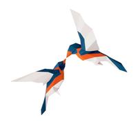 OSOLADY 3d Love Birds Paper Model Wall Decor, Stereoscopic Geometric Bird Ornament, Wall-mounted Romantic Paper Sculpture for Home Decoration