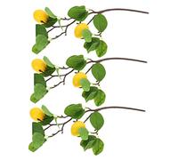 OSOLADY 3pcs Artificial Lemon Twigs Decor Faux Plant Decorations for Kitchen Ornaments Cutting Branch for Vase Decor and Flower Arrangement