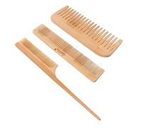 OSOLADY 3pcs Bamboo Hair Brush Set Fine Wide Tooth Combs with Rat Tail Comb for Home Salon Use Anti-static Natural Bamboo Hair Styling Tools for All Types