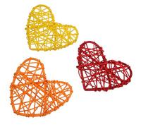 OSOLADY 3pcs Bird Chew for Parakeet Cage Accessories, Heart Shape Vine for Stimulating Birds and Chewing, for DIY Foraging and Pecking Play Random Color