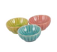 OSOLADY 3pcs Ceramic Aromatherapy Essential Oil Bowls Face Mask Bowls Spa Blending Dish Set for Salon and Home Use (red Green Blue
