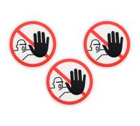 OSOLADY 3pcs Do Not Touch Warning Sign Stickers with Self Adhesive Pvc Material for Equipment Factory and Warehouse Use, Obvious Warning Labels for Safety