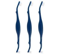 OSOLADY 3pcs Dog Toothbrush Pet Teeth Care Brush Double Head Design Anti-Slip Handle Sharpened Nylon Wire Quick Drying for Dog Teeth Cleaning