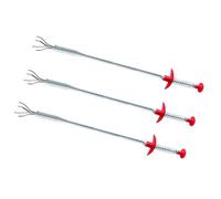 OSOLADY 3pcs Drain Cleaning Extractor for Kitchen and Bathroom Effective Hair Clog Remover for Drains and Sewers Red Spring Clip Design Random Random Color
