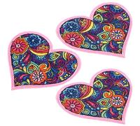 OSOLADY 3pcs Embroidered Appliqué Patches for Clothing and Backpack, Assorted Colour Cloth Material, Elegant and Beautiful Design for Embellishing and Mending Clothes