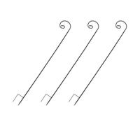 OSOLADY 3pcs Flagpole Hook Ground Hanging Hook Iron Black for Bird Feeders, Flower Pots, Courtyard Decoration, Firmly Planted the Ground