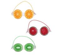 OSOLADY 3pcs Gel Eye Ice Packs for Eyes with Cartoon Fruit Design Pvc Material and Elastic Band for Puffiness and Dark Circles Relief for Home Use