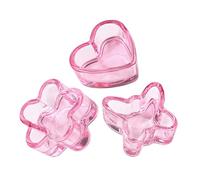 OSOLADY 3pcs Heart Flower Butterfly Shaped Crystal Nail Art Dappen Dish Stylish Crystal Nail Cup for Acrylic Liquid Powder Storage for Home Manicure Tools